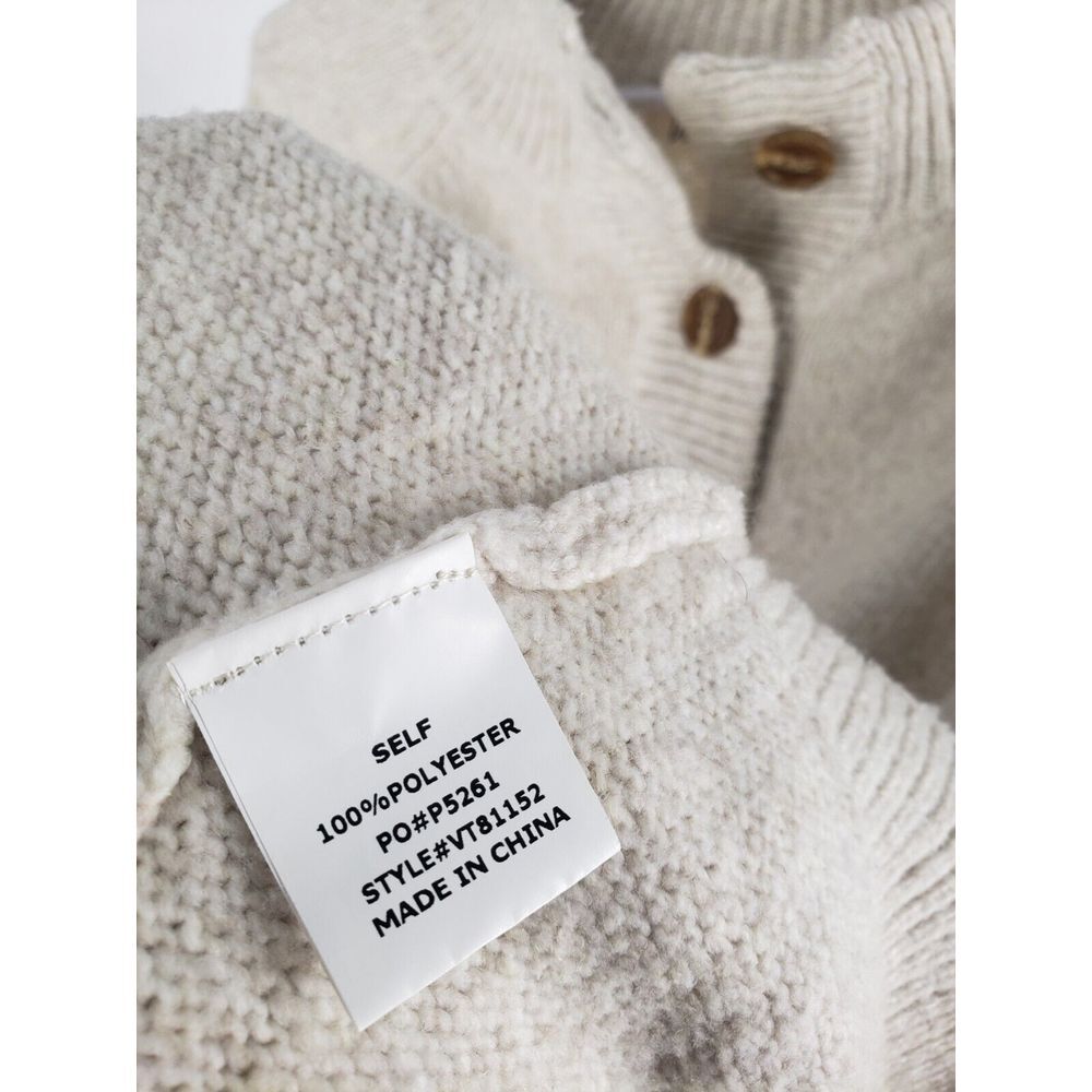 Vine & Love Sweater Womens Small Ribbed Top Long Sleeve Henley Style 3 Button - Picture 4 of 9